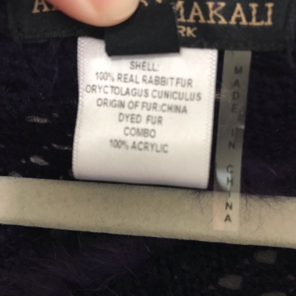 ALBERTO MAKALI Fur Poncho w/ Fringe Purple! S/M - Picture 7 of 8